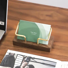 Load image into Gallery viewer, Business Card Holder Organizer Office Desk Display Stand Memo Counter Accessories Tabletop Shelf Home Wooden Card Holder Storage
