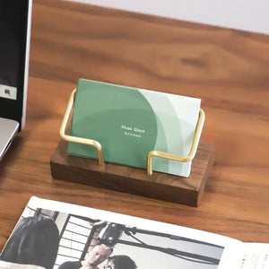 Business Card Holder Organizer Office Desk Display Stand Memo Counter Accessories Tabletop Shelf Home Wooden Card Holder Storage