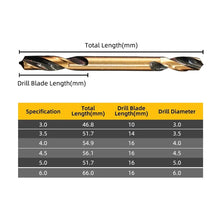 Load image into Gallery viewer, 6Pcs HSS Auger Drill Bits Double-headed Bit 3mm 3.5mm 4mm 4.5mm 5mm 6mm Head For Stainless Steel Iron Aluminum Drilling Tools
