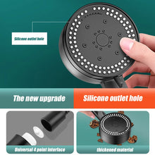 Load image into Gallery viewer, VILOYI 8 Modes High-Pressure Shower Head Fall Resistance Black Handheld Showerhead Water Saving Bathroom Shower Accessories
