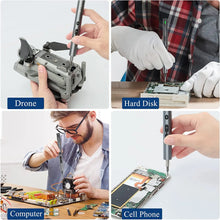 Load image into Gallery viewer, Mini Electric Screwdriver, 12/50/62/120 in 1 Rechargeable Cordless Precision Power Screwdriver Set, LED Lights, Magnetic Mat
