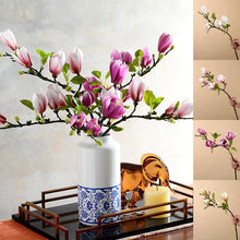 Load image into Gallery viewer, Artificial Magnolia Flower Branch For Home Living Room Decoration Fake Silk Flower Plant Wedding Party Simulation Flower Bouquet
