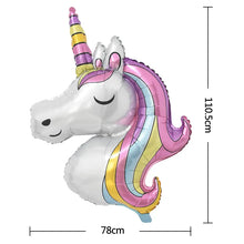 Load image into Gallery viewer, 1Set Rainbow Unicorn Balloon 32 inch Number Foil Balloons 1st Kids Unicorn Theme Birthday Party Decorations Baby Shower Globos
