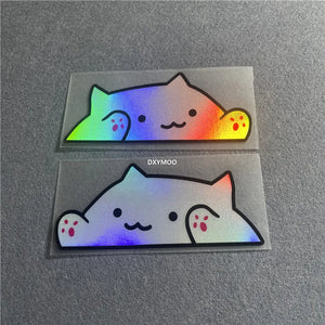 DXYMOO 1 Pair Cute Cat Car Stickers Waterproof Motocross Auto Truck Window Body Decal Reflective