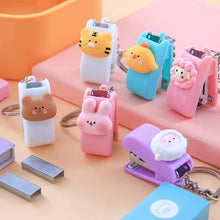 Load image into Gallery viewer, Cute Mini Animal Stapler Creative Portable Book Binding Machines Keychains School Supplies Office Accessories Stationery Gifts
