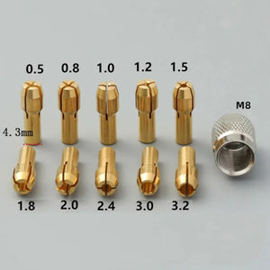 5/11PCS/lot Mini Drill Brass Collet Chuck for Dremel Rotary Tool 0.5-3.2mm Brass and Nut for Dremel Accessories Set