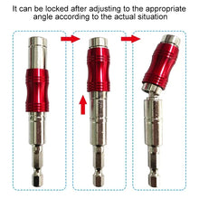 Load image into Gallery viewer, 1PC Red Curved Hexagonal Handle Directional Extension Rod Magnetic Screw Drill Tip Universal Adapter Electric Tool Accessories
