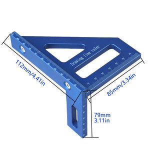 3D Multi Angle Measuring Ruler 45/90 Degree Plastic Carpentry Square Protractor Drawing Line Ruler Miter Triangle Layout Tool