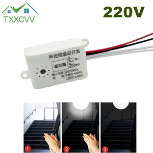 TxxCvv Home Improvement Smart Switches Module 220V Detector Sound Voice Sensor Intelligent Auto on Off Light Switch Accessories