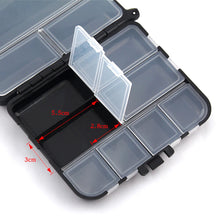 Load image into Gallery viewer, Portable Composable Space Plastic Fishing Tackle Box 2 Layers 12 Individual Spacer Container Bait Hook Tool Storage Pesca Case
