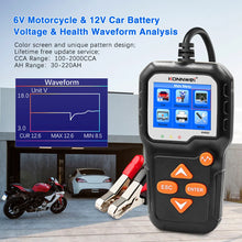 Load image into Gallery viewer, KONNWEI KW650 Car Battery Tester KW218 6V 12V Motorcycle Auto Analyzer 100-2000CCA Car Moto Cranking Charging Test Tool PK KW510
