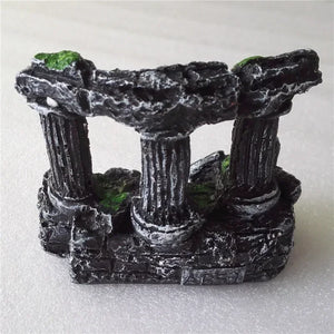 Aquarium Fish Tank Square Rome Stone Pillars Resin Manual Stone Decoration Retro Landscaping For Aquarium Fish Tank 1pcs