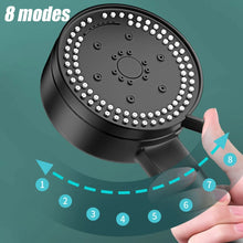 Load image into Gallery viewer, VILOYI 8 Modes High-Pressure Shower Head Fall Resistance Black Handheld Showerhead Water Saving Bathroom Shower Accessories
