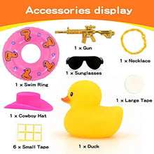 Load image into Gallery viewer, Office Decoration Car Rubber Duck Decoration Dashboard Yellow Duck with Hat Sunglasses Gold Chain Swim Ring for Party Favors
