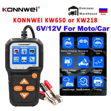 Load image into Gallery viewer, KONNWEI KW650 Car Battery Tester KW218 6V 12V Motorcycle Auto Analyzer 100-2000CCA Car Moto Cranking Charging Test Tool PK KW510
