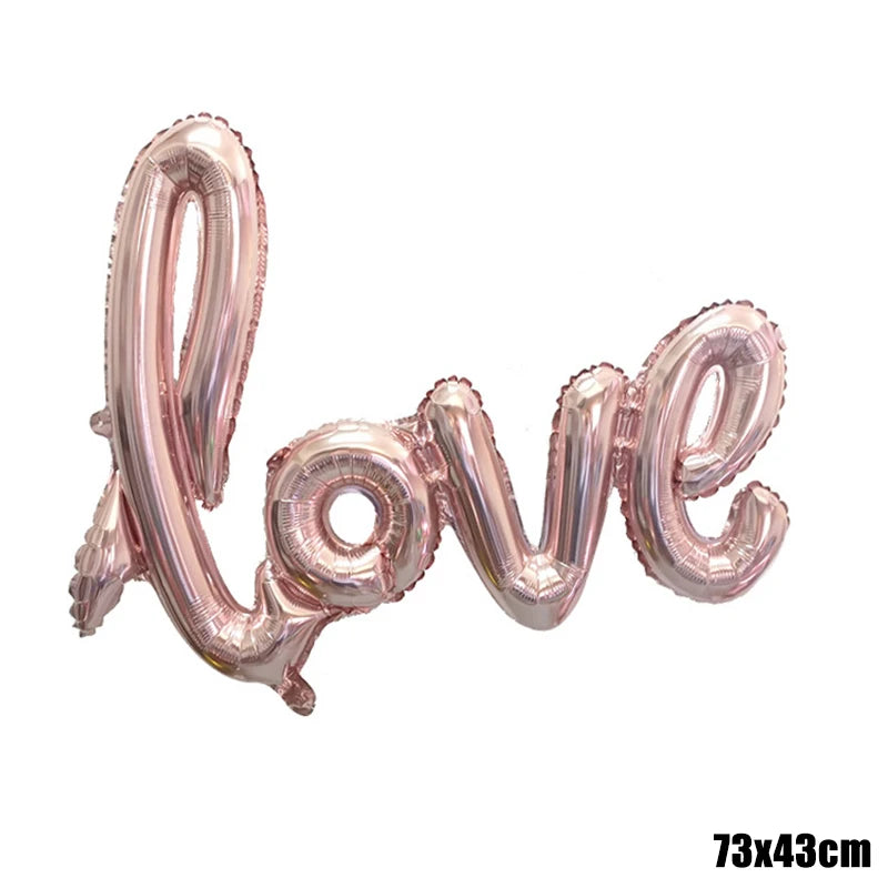 Heart Shaped Background Wall Foil Balloon Love Letter Balloons for Wedding Party Happy Valentines Day Home Decoration Supplies