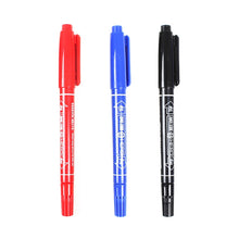 Load image into Gallery viewer, 3Pcs/Set Dual Tip 0.5/1.0 mm Nib Marker Waterproof Black Blue Red Oily Manga Art Marker Pens Student School Office Stationery
