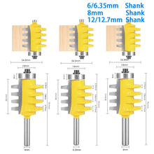 Load image into Gallery viewer, 6mm 1/4&quot; 8mm 12mm 1/2&quot; Shank Finger Joint Glue Router Bit Milling Cutter Mortaise Tenon knife Cone Woodwork Cutters Tools LT070
