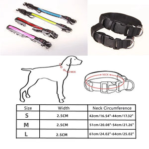 LED Luminous Dog Collar Adjustable Flashing USB Charging Glowing Collar Night Light Harness For Big Medium Small Dogs Pet Items