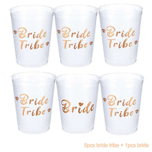 Load image into Gallery viewer, 1Set Bachelorette Party Team Bride Plastic Drinking Cups Bridal Shower Gift Bride to be Hen Party Supplies Wedding Decorations
