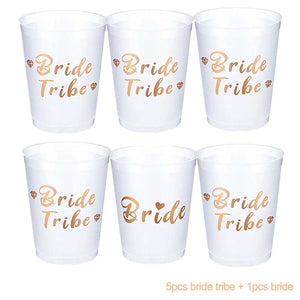 1Set Bachelorette Party Team Bride Plastic Drinking Cups Bridal Shower Gift Bride to be Hen Party Supplies Wedding Decorations