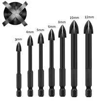 Load image into Gallery viewer, Multifunction Cross Blade Glass Ceramic Drill Bit 3mm-12mm Tungsten Carbide Point Spearhead Tile Marble Mirror Drill Bit Tools
