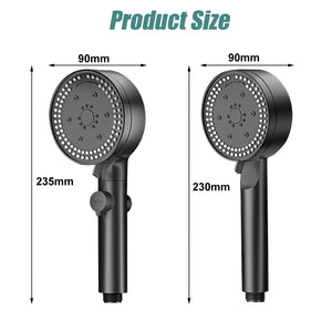 VILOYI 8 Modes High-Pressure Shower Head Fall Resistance Black Handheld Showerhead Water Saving Bathroom Shower Accessories