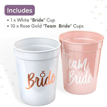 Load image into Gallery viewer, 1Set Bachelorette Party Team Bride Plastic Drinking Cups Bridal Shower Gift Bride to be Hen Party Supplies Wedding Decorations
