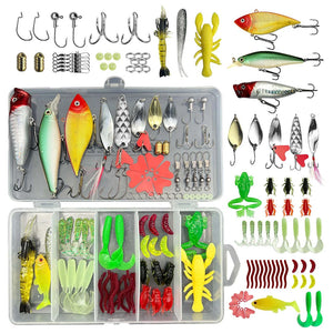 18/33/78pcs Fishing Lure Set Mixed VIB Lure Kit Soft Hard Jig Spoons Lure Minnow Popper Hooks All Fishing Tackle Accessory Pesca