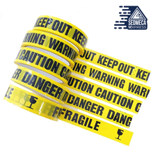 Load image into Gallery viewer, This item is warning tape, which is widely used at warehouses, factories, offices, schools, construction sites, and many other places that need route planning, item placed warning. It is made of high-quality opp and adhesive. With English words remind with yellow and black words.. Sedmeca Express. Personal Protective Equipment. Construction &amp; home.

