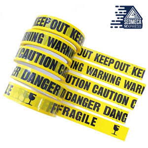 This item is warning tape, which is widely used at warehouses, factories, offices, schools, construction sites, and many other places that need route planning, item placed warning. It is made of high-quality opp and adhesive. With English words remind with yellow and black words.. Sedmeca Express. Personal Protective Equipment. Construction & home.