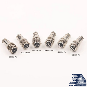 1 Set GX12 Nut Type Male + Female 12 mm 2/3/4/5/6/7 Pin Aviation Circular Plug Wire Panel Connector