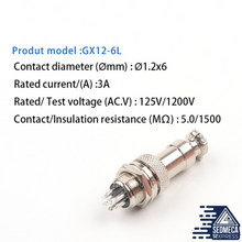 Load image into Gallery viewer, 1 Set GX12 Nut Type Male + Female 12 mm 2/3/4/5/6/7 Pin Aviation Circular Plug Wire Panel Connector
