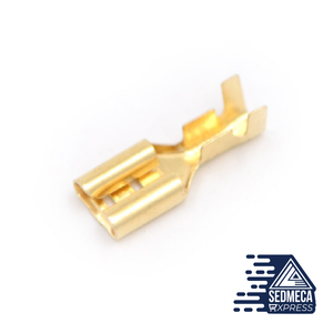 100pcs Gold Brass Electrical Wire Connector Kit Female Crimp Terminal Connector Set. Sedmeca Express. Instrumentation and Electrical Materials. Metals.