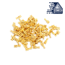 Load image into Gallery viewer, 100pcs Gold Brass Electrical Wire Connector Kit Female Crimp Terminal Connector Set. Sedmeca Express. Instrumentation and Electrical Materials. Metals.
