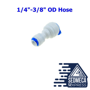 Reverse Osmosis Quick Coupling 1/4 3/8 Hose Connection Tee Y Connector 2 Way Equal Elbow Straight RO Water Plastic Pipe Fitting