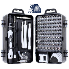 Load image into Gallery viewer, 115-in-one screwdriver kit, multi-tool kit for repairing glasses, phones, computers, electronic uses, pressure tools. The precision screwdriver could be used in common repair for appliances, such as televisions, air conditioners, fans, refrigerators, cars, etc. It is also a necessity in the disassembly and maintenance of mobile phones, digital cameras, watches, glasses, laptops, laptops, and game consoles. SEDMECA EXPRESS. Hand Tools &amp; Equipments.
