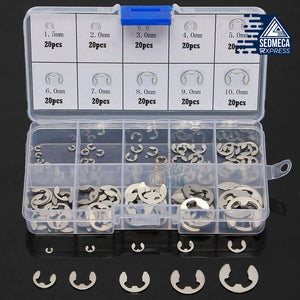 120/200 PCS 304 Stainless Steel Stainless Steel E Clip Washer Assortment Kit Circlip Retaining Ring For Shaft Fastener M1.5~M10. Sedmeca Express. Metals.