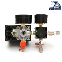Load image into Gallery viewer, 120psi Air Compressor Pressure Valve Switch Manifold Relief Regulator Gauges Lighting Accessories Switches Durable: ABS shell + Iron galvanized connector + Brass control valve, durable and anti-corrosion. Size: Thread: G1/4, Pressure Range: 90-120PSI, Maximum Voltage: 240V, Maximum MAP Current: 20A. Sedmeca Express. Instrumentation and Electrical Materials.
