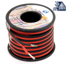 Load image into Gallery viewer, 14 awg Silicone Electrical Wire 2 Conductor Parallel Wire line 15m [Black 7.5m Red 7.5m] Hook Up oxygen Tinned copper. Sedmeca Express. Instrumentation and Electrical Materials.
