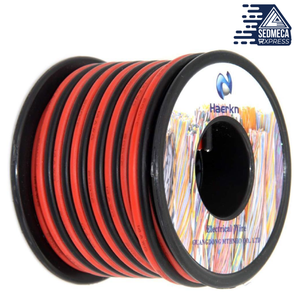 14 awg Silicone Electrical Wire 2 Conductor Parallel Wire line 15m [Black 7.5m Red 7.5m] Hook Up oxygen Tinned copper. Sedmeca Express. Instrumentation and Electrical Materials.