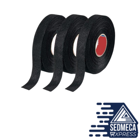 15 Meter Heat-resistant Flame Retardant Tape Coroplast Adhesive Cloth Tape For Car Cable Harness Wiring Loom Protection. Sedmeca Express. Instrumentation and Electrical Materials.