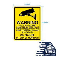 Load image into Gallery viewer, 1/5pcs Warning sticker PVC Camera Alarm Sticker Waterproof Sunscreen Home CCTV Video Surveillance Security Decal Signs Camera Warning Sticker. With self-adhesive, easily posted and removed. Waterproof and moisture resistant for indoor and outdoor environments. Type: Warning &amp; Safety Signs Stickers Material: Waterproof PVC. Color: Yellow and black. Sticker Size: approx. 7.87*9.84inch  Sedmeca Express. Personal Protective Equipment.
