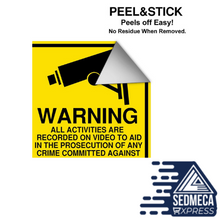 Load image into Gallery viewer, 1/5pcs Warning sticker PVC Camera Alarm Sticker Waterproof Sunscreen Home CCTV Video Surveillance Security Decal Signs Camera Warning Sticker. With self-adhesive, easily posted and removed. Waterproof and moisture resistant for indoor and outdoor environments. Type: Warning &amp; Safety Signs Stickers Material: Waterproof PVC. Color: Yellow and black. Sticker Size: approx. 7.87*9.84inch  Sedmeca Express. Personal Protective Equipment.
