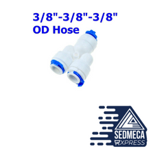 Load image into Gallery viewer, Reverse Osmosis Quick Coupling 1/4 3/8 Hose Connection Tee Y Connector 2 Way Equal Elbow Straight RO Water Plastic Pipe Fitting
