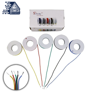 18 20 22 24 26 28 30 AWG silicone wire 5 color box 1 / box 2 electronic stranded wire conductor to internal wiring cable DIY. Sedmeca Express. Instrumentation and Electrical Materials.