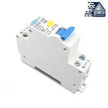 Load image into Gallery viewer, 18MM 230V 50/60Hz RCBO 1P+N 6KA Residual current differential automatic Circuit breaker with over current Leakage protection. Sedmeca Express. Instrumentation and Electrical Materials.
