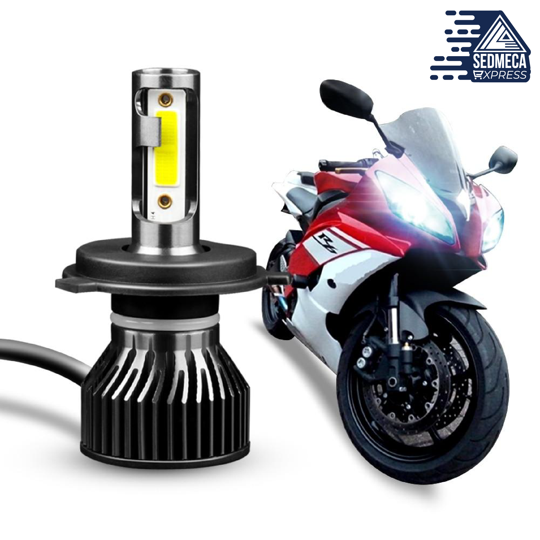 Motorcycle Headlight LED Lamp Fog for Moto Spotlights White 6000K – SEDMECA  Express