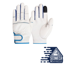 Load image into Gallery viewer, 1pair Mens Sheepskin Leather Work Gloves Teenager Worker Industrial construction Safety Gloves Suit Fast Shipping 550MY They are very suitable for construction, truck, driving, storage, gardening, Automobile assembly, Shipbuilding, Machinery operations, Racing maintenance, Field exploration, Lumberjacks, Cargo handling, Loading and Unloading, Painting, etc. Sedmeca Express. Personal Protective Equipment.
