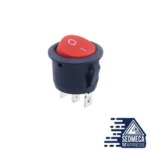 Load image into Gallery viewer, 1pc Red Black White ON/OFF Round Rocker Toggle Switch 6A/250VAC 10A 125VAC Power switch cap with Plastic Push Button Switch 2PIN. Sedmeca Express. Instrumentation and Electrical Materials.
